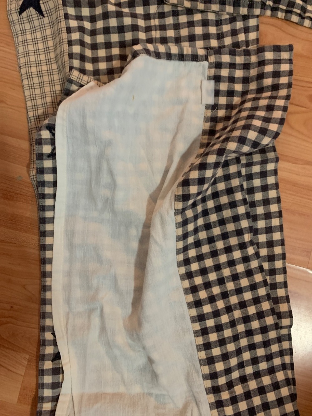 Primitive Gingham Navy Curtains - Picture 3 of 4